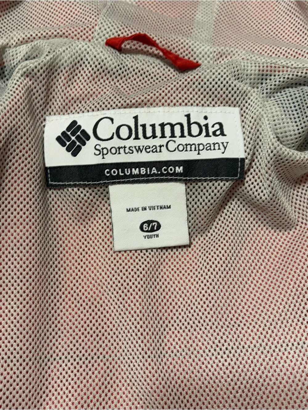 Columbia Red and Navy Hooded Windbreaker Boys Size 6/7